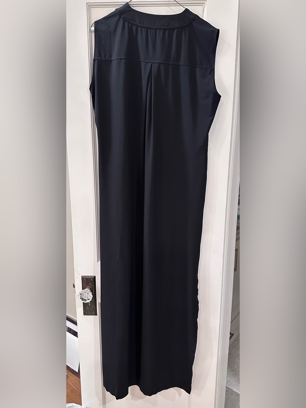 Athleta Black Sleeveless V-Neck Maxi Dress with Waist Tie - Picture 2 of 7